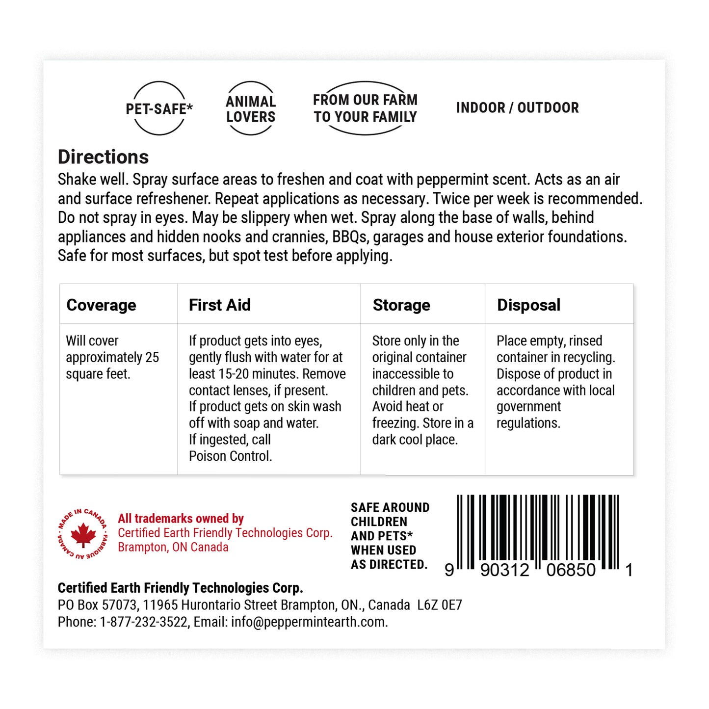 Powermint 8oz Canada Peppermint Spray 2-Pack