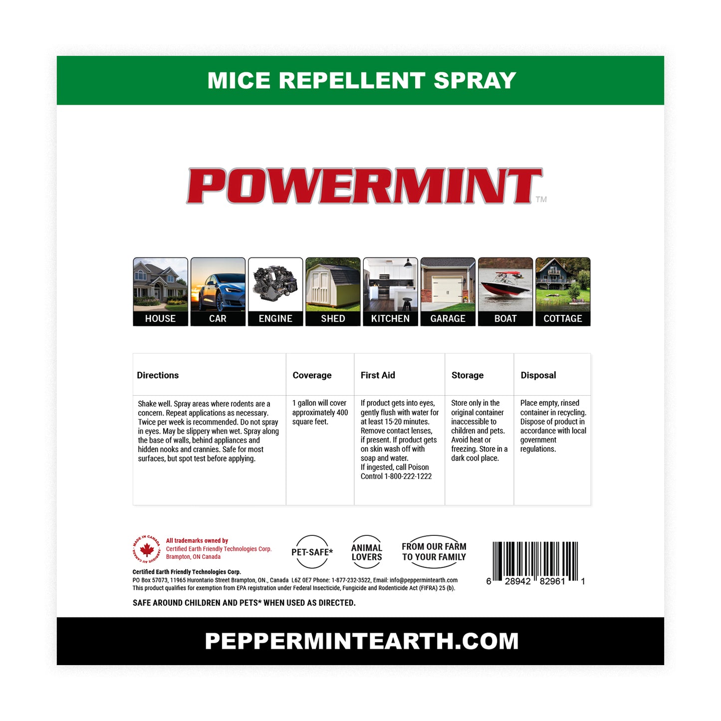 Powermint 1 Gallon Mice Repellent Spray