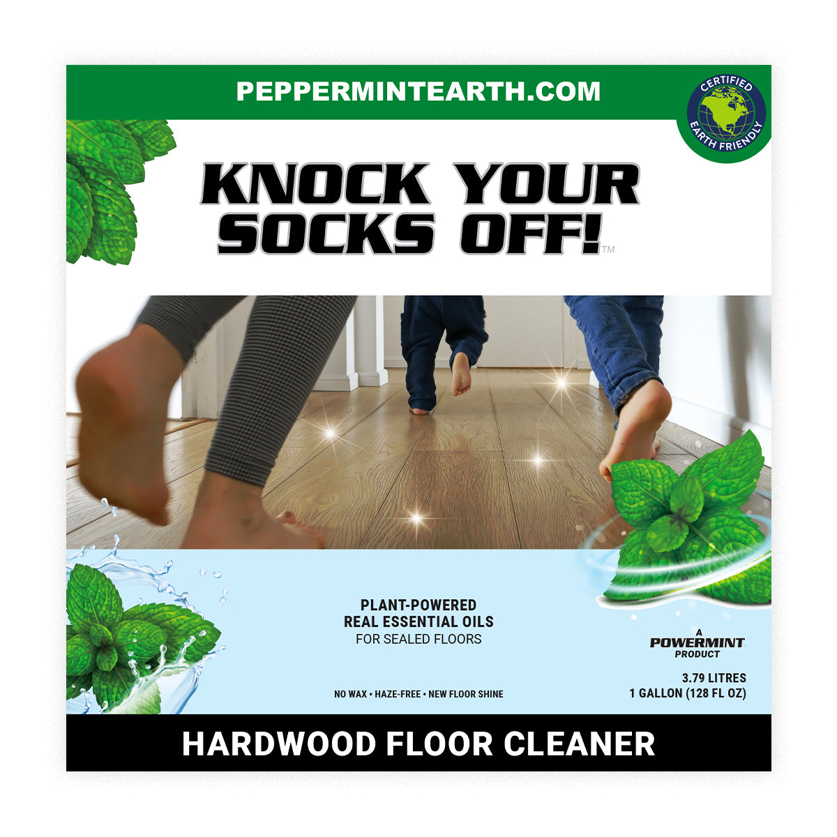 Powermint 1 Gallon Knock Your Socks Off Hardwood Floor Cleaner