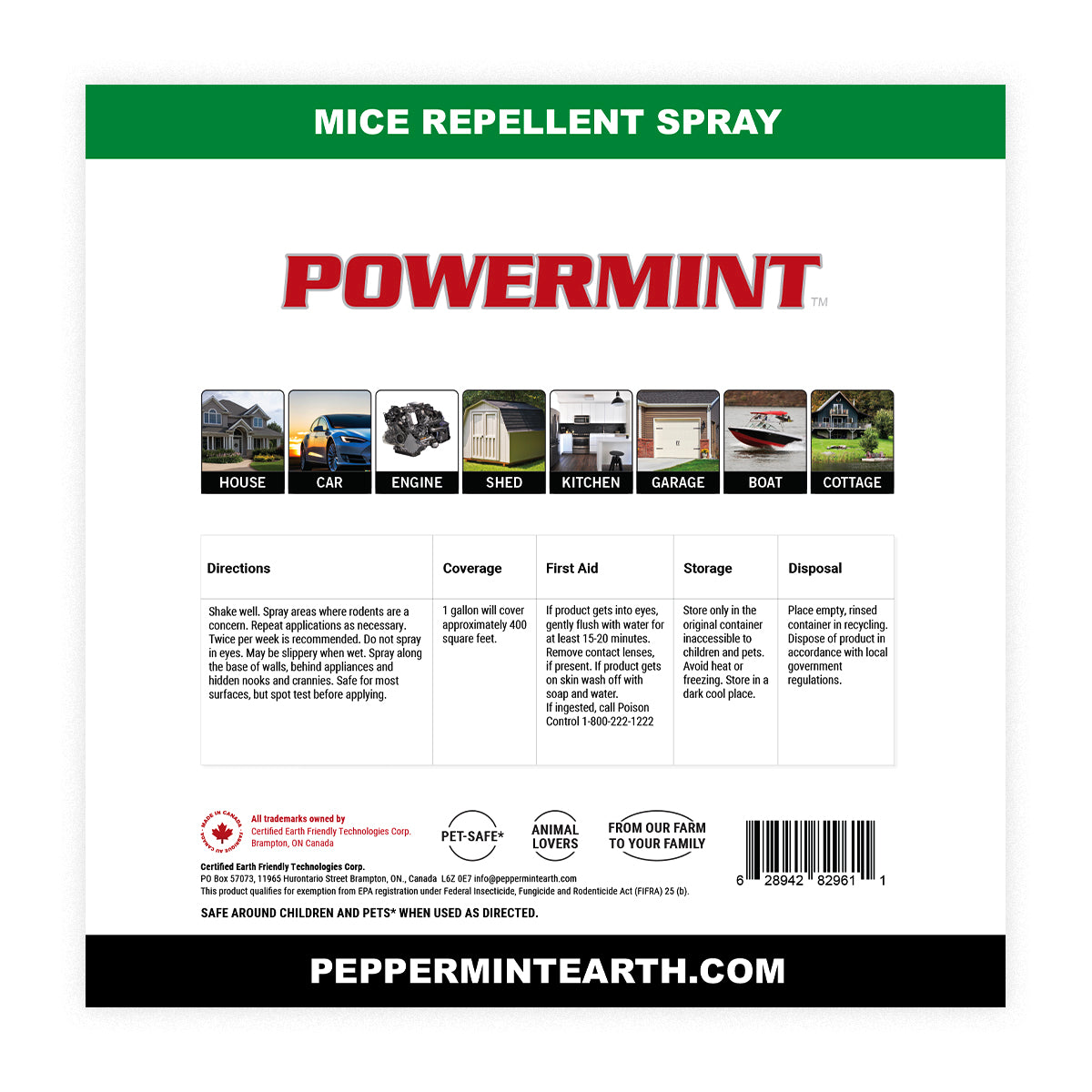 Powermint 1 Gallon Mice Repellent Spray